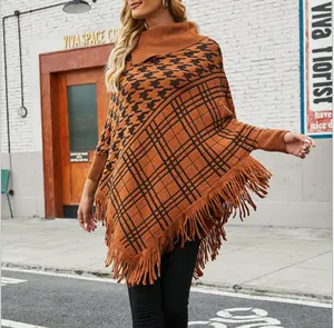 Новинка 2021, модные кашемировые зимние женские шарфы-пончо, Женская леопардовая шаль, накидка, пальто