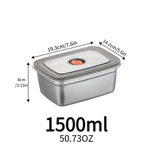 Loncheras de Acero Inoxidable con Tapas Transparentes de PP, Herméticas, Apilables, Tipo Bento, para Preparación de Comidas, Lonchera Metálica para Adultos - Product Image 4