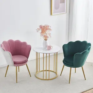 Yüksek geri yatak odası mobilyası kadife Nordic kumaş yemek sandalyeleri döşemeli yatak odası sandalye kanepe oturma odası sandalye