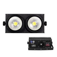 AICPOSE Lumière de scène COB 2-en-1 à double faisceau blanc chaud 200W DMX, Projecteur LED COB Blinder pour public