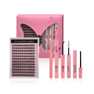 Extensions de cils en grappe DIY à volume doux, marque privée, courbure C, pour vente en gros - Product Image 3