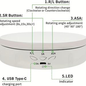 3合1 360度电动转盘，带遥控旋转显示摄影转盘 - Product Image 5