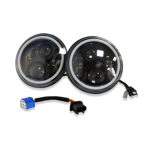 2021 Hotsell Model 30W 7Inch Ronde Led Koplamp Halo Hoek Ogen Drl Wit Licht Koplamp Voor Offroad Motorfiets Dc 12V