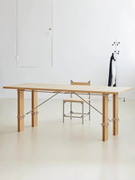 Bureau Bauhaus moderne et minimaliste, table de réunion longue, plateau en contreplaqué de bouleau, résistant aux taches, pour bureau, chambre ou salle d'étude