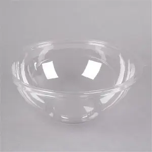 Tigela de plástico descartável para frutas, venda quente de tigela transparente oval para salada, tigela com tampa