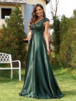 S1781L 2026 vert foncé diamant brillant atmosphérique forêt Style brillant Surface élégante robe Banquet haut de gamme robe de soirée