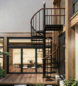 Rampe de sécurité personnalisée pour <span class=keywords><strong>escalier</strong></span> extérieur de villa, <span class=keywords><strong>escalier</strong></span> en colimaçon en <span class=keywords><strong>bois</strong></span>, kit léger <span class=keywords><strong>et</strong></span> antirouille pour accès au jardin ou au patio - Product Image 3