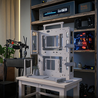 Socooler Data Scientist SOC-BL Silver Aluminum Alloy Mid Tower PC Gamer Case RTX 5080 GPU Support Micro ATX Side Window Dual