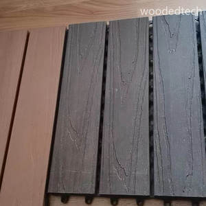 Azulejos de cubierta compuestos de plástico y madera entrelazados para uso en exteriores Instalación rápida Sin adhesivo - Product Image 3