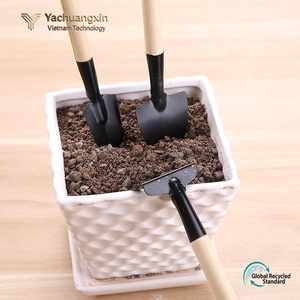Juego de mini palas de jardín, 3 uds., mango de madera, hoja de hierro para plantar flores, herramienta para exteriores, pala multifuncional - Product Image 4