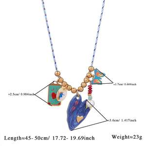 ヒップホップクロスハートタロットカードペンダントネックレス 316Lステンレス鋼 18Kゴールドメッキ ジルコン防水ジュエリー - Product Image 3