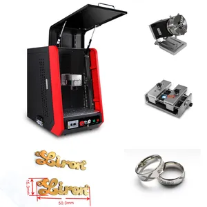Máquina de impressão a laser de fibra para metal com máquina rotativa de gravação de logotipo a laser 30w 50w 100w