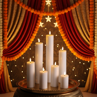 Bougie pilier en paraffine blanche sans fumée Matti's Home Decoration, télécommande LED, style indien, mariage, Noël, bougie LED