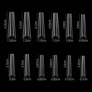 नए फैशनेबल XXXL ताबूत कील टिप्स 504 pcs सी वक्र स्पष्ट और प्राकृतिक कील टिप्स प्रति बैग