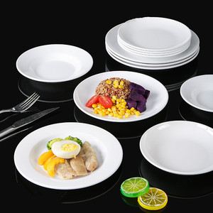 Assiette Ronde A5 en Mélamine Écologique Blanche, <span class=keywords><strong>Vaisselle</strong></span> d'Extérieur en Plastique, <span class=keywords><strong>Vaisselle</strong></span> et Assiettes Économiques et Élégantes, Meilleures Ventes - Product Image 3