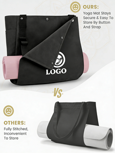 特大キャンバスヨガトートバッグ 40L容量 ジムバッグ マット、シューズ、衣類用の独立したコンパートメント付き - Product Image 3