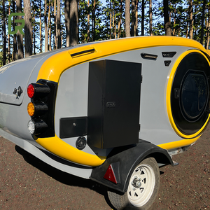 Remolque de viaje en forma de lágrima de fibra de vidrio personalizable Mini furgoneta para acampar al aire libre RV a la venta para aventuras todoterreno y viajes - Product Image 4