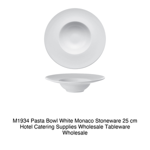 Bol à pâtes Monaco blanc 25 cm, intérieur 12 cm, en grès M1934 - Product Image 2
