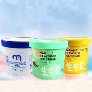 Seau à glace personnalisé avec motif imprimé 3800 ml (133 oz) – Contenant de stockage pour aliments surgelés, yaourts – Récipients ronds commerciaux en PP injecté - Product Image 1