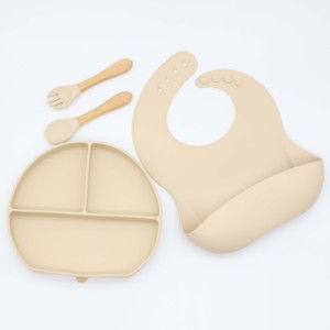 ตัวแบ่งอาหารซิลิโคนเกรดอาหารเด็ก,แรงดูดแข็งแรงสั่งปริมาณสั่งซื้อขั้นต่ำน้อยพร้อมชุดช้อนและส้อม - Product Image 6