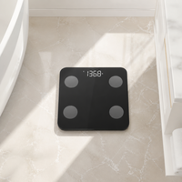 Balance connectée numérique unique avec application gratuite, surface en verre, capacité de 180 kg, alimentée par batterie, pour personnes à mobilité réduite