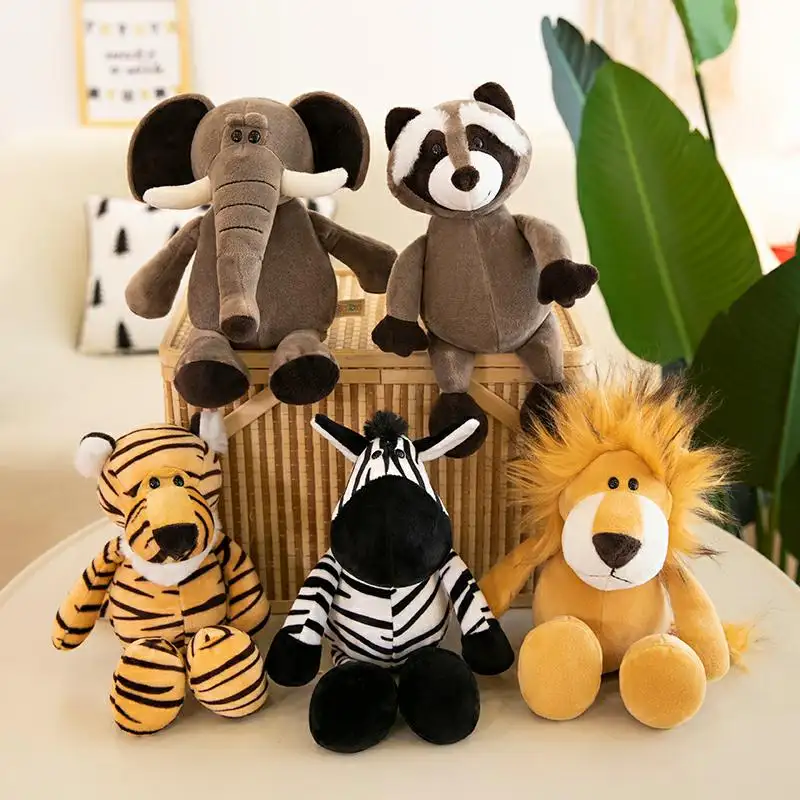 Pelúcia pelúcia Animal Brinquedos De Pelúcia Animal zoológico Animais de fazenda Plush Toy Claw Machine Casamento Lance Presente Bonecas Forest Bear Tiger Lion