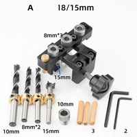 Kit de gabarit de poche 3-en-1 pour le travail du bois Jeu de gabarits de goujons Guide de perçage réglable pour localisateur de perforateur Menuiserie Menuiserie