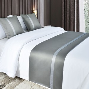 Letti di lusso corridori e cuscini coordinati Set di biancheria da letto collezioni sciarpa letto logo personalizzato Hotel letto <span class=keywords><strong>Runner</strong></span> e Set di cuscini - Product Image 4
