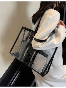 Nuova Borsa Tote Trasparente in PVC da Donna 2025, Grande Capacità, Alta Qualità, per Viaggi e Pendolarismo, con Cerniera - Product Image 2