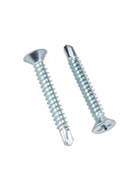 Vis autoperceuses en acier au carbone galvanisé, tête fraisée cruciforme, vis autotaraudeuses à queue de cygne, jeu métrique M4.2M4.8M5.5