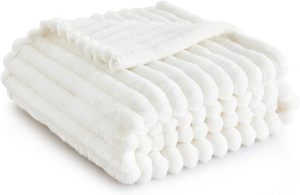 Manta de franela a rayas, manta para sofá, <span class=keywords><strong>mantas</strong></span> acogedoras supersuaves para mujer, bonita manta pequeña de lana para niñas, línea - Product Image 4
