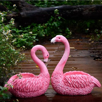 Pot de fleurs en résine rose flamant rose, jardinière animale mignonne, fait main, marque LEADER, pour plantes succulentes, petites plantes, décoration de jardin extérieur, ornement