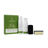 Kit de nettoyage et désodorisation de chaussures de marque, lot de quatre, avec nettoyant mousse, spray désodorisant, éponge et brosse pour baskets, cuir, toile et maille