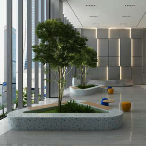 Banc extérieur, <span class=keywords><strong>terrasse</strong></span> d'hôtel, siège imperméable, villa, jardin, meubles modernes GFRC - Product Image 5