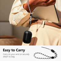 Étui en cuir Nappa véritable pour AirPods Pro 3, protection intégrale pour écouteurs avec cordon tressé réglable