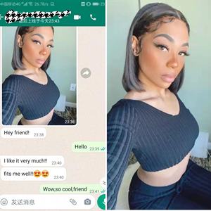 Perruque Bob SDD 8 pouces 2*6 Kim Closure, cheveux vietnamiens bruts lisses, couleur noir naturel, coupe droite, sans colle - Product Image 6