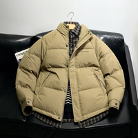 Veste d'hiver pour homme, style court, couleur unie, simple, chaude, vêtements d'hiver de luxe légers
