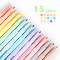 Kmay K-378-15 Disponible en 6 couleurs Haute performance Largement applicable Pointe double extra fine/ciseau Ensemble de marqueurs surligneurs