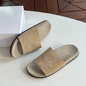 Men's Old Money Style Suede Slides Minimalist Luxury Flat Sandals Soft Non-Slip Casual <b>Slippers</b> for Everyday Wear - Product Image 3