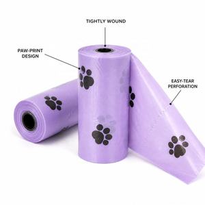 Bolsas Biodegradables para Excremento de Perro con Aroma a Lavanda, Diseño de Huella de Pata, Fáciles de Abrir, Logotipo Personalizado OEM, Portátiles, Venta al Por Mayor, Ecológicas - Product Image 1