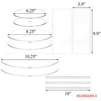 Qualité supérieure 2mm 12 pouces 14 pouces grattoir acrylique transparent gâteau crème lissage pâtisserie outils pour la cuisson