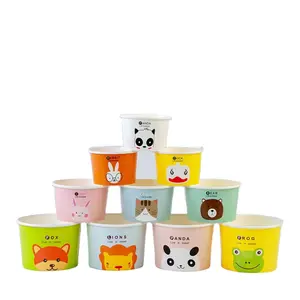 Jo-sun Custom ized 5 oz Ice Cream Cup Einweg-Dessert-Joghurt Frozen Ice Cream Paper Cup mit Deckel herausnehmen