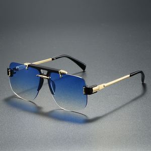 Gafas de Sol de Piloto Vintage de Moda 2025 para Hombre y Mujer, Lentes con Degradado Oceánico UV400, Montura Cuadrada sin Aro - Product Image 1