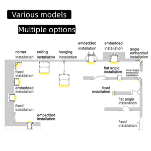 Led tuyến tính kênh dải ánh sáng nhôm hồ sơ Trần bề mặt gắn kết hiện đại phong cách nhiều cách sử dụng tuyến tính LED Strip ánh sáng - Product Image 2