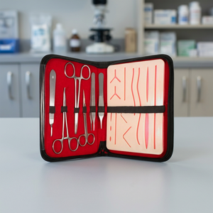 Kit d'instruments chirurgicaux en acier inoxydable Grip Surgical GS-365 avec coussin d'entraînement à la suture pour la formation des étudiants en médecine, certifié CE - Product Image 2