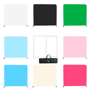 Venta <span class=keywords><strong>de</strong></span> Fábrica: Soporte Portátil para Telón <span class=keywords><strong>de</strong></span> Fondo <span class=keywords><strong>de</strong></span> Tela Tensada <span class=keywords><strong>de</strong></span> 8ft y 10ft, Personalizado para Bodas, Ferias Comerciales y Publicidad - Product Image 2