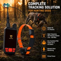 Traceur GPS portable 4G VHF double mode pour chiens avec entraînement à distance, étanche IP68, autonomie de 48 heures, suivi de 20 chiens en plastique