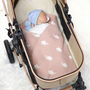 Mimixiong envío rápido lindo delfín patrón manta de punto infantil bebé suave Swaddle enfermería ganchillo tejido manta de bebé - Product Image 5
