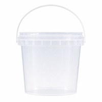 Seau transparent avec couvercle, seau rond transparent avec poignée de transport pour le rangement à domicile, le jardin et l'atelier