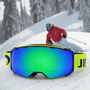 jiepolly Factory Direct Sale Men Women Protection Snowboard UV400 Snow Goggles Unbreakable Custom Ski Glasses Snowmobile Eyewear